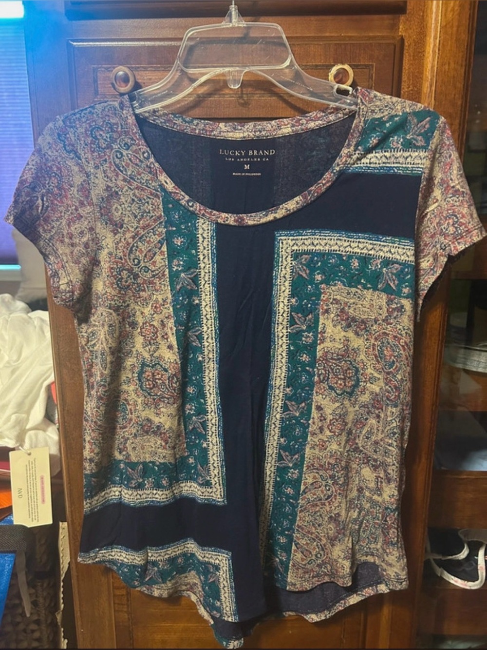 Boho lucky brand paisley tee